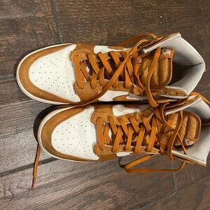 Nike Dunk High Athletic Shoes in Orange and White